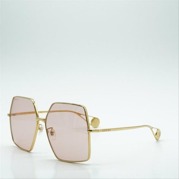gucci pink rectangular ladies gg0536s00561 sunglas